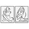 Stupell Industries Minimalist Female Figure 2 pc Framed Giclee Wall Art Set Design by Cat Thurman Designs